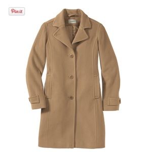 LL Bean camel lambswool polo coat. Tres Chic!